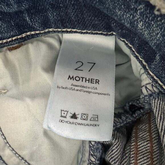 Mother The Hustler Sidewinder Jeans 27 Cowboys Don’t Cry Flare High Rise - Picture 4 of 14